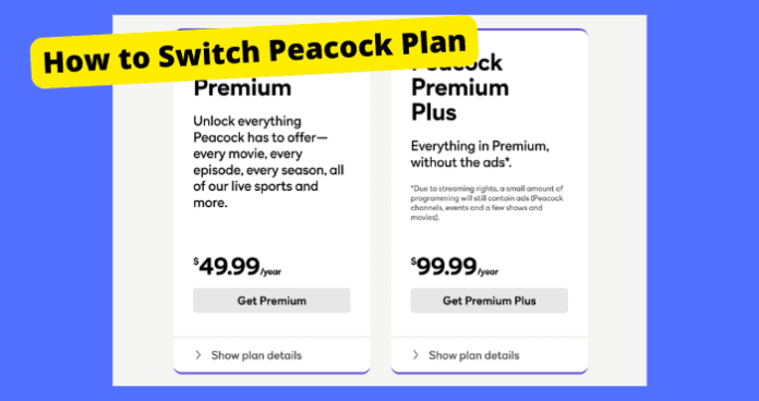 how to change peacock annual plan