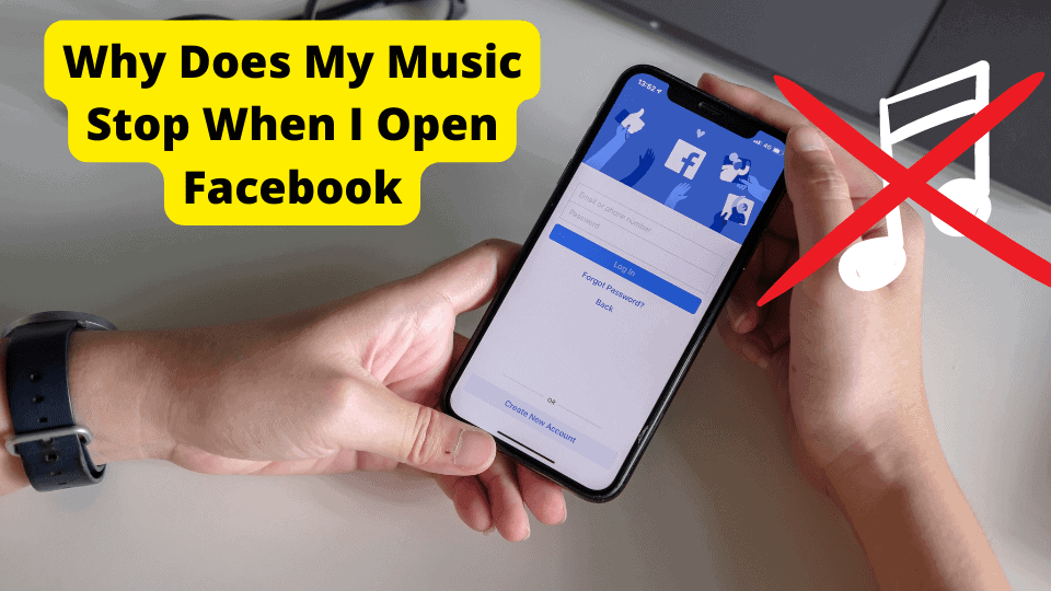 why does my music stop when i open facebook