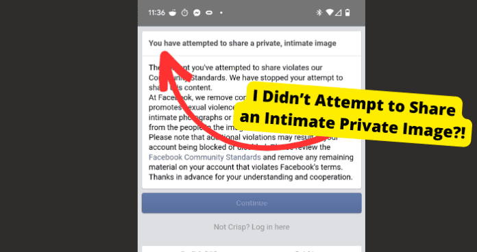 you have attempted to share an intimate image